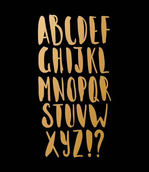 Englisches Alphabet. Goldener Schriftzug. — Stockvektor