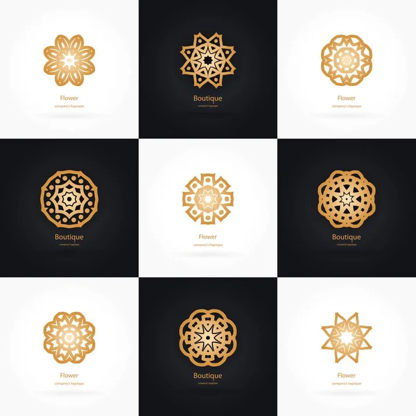 Vintage altın logoları büyük set