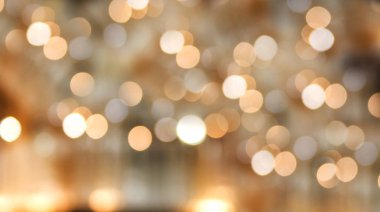 Romantik rüya gibi Altın Portakal bokeh ve beyaz ışık arka plan