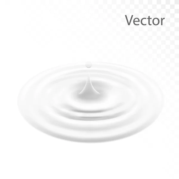 Gota de leche o líquido blanco, superficie ondulada. Círculo de crema con goteo. Onda de yogur hecha por una herramienta de malla de gradiente. aislado. vector. ilustración 3d . — Vector de stock