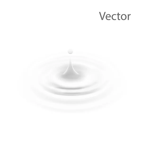 Lait ou goutte liquide blanche, surface ondulée. Cercle de crème avec goutte à goutte. Yogourt vague faite par outil gradient mesh. isolé. vecteur. Illustration 3d . — Image vectorielle