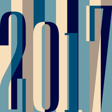 Vektör 2017 mutlu yeni yıl arka plan. Takvim kapak, tipografik vektör çizim. Düz stil