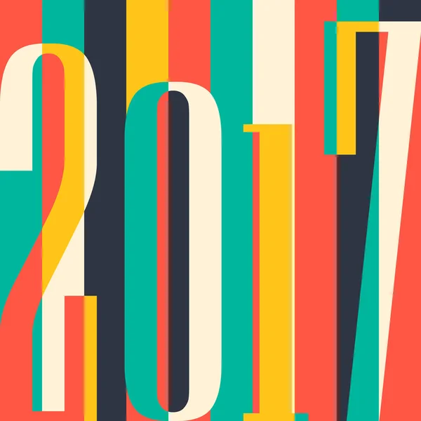 Vettore 2017 Felice anno nuovo sfondo. copertina del calendario, illustrazione vettoriale tipografica . — Vettoriale Stock