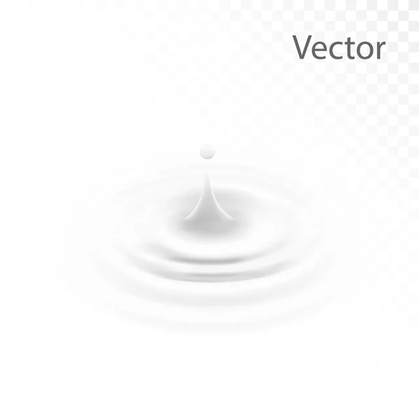 Tej vagy fehér folyadék csepp, fodrozódás felület. Eső csepp krém kör. Joghurt hullám által a színátmenet háló eszköz. elszigetelt. vektor. 3D-s illusztráció. — Stock Vector