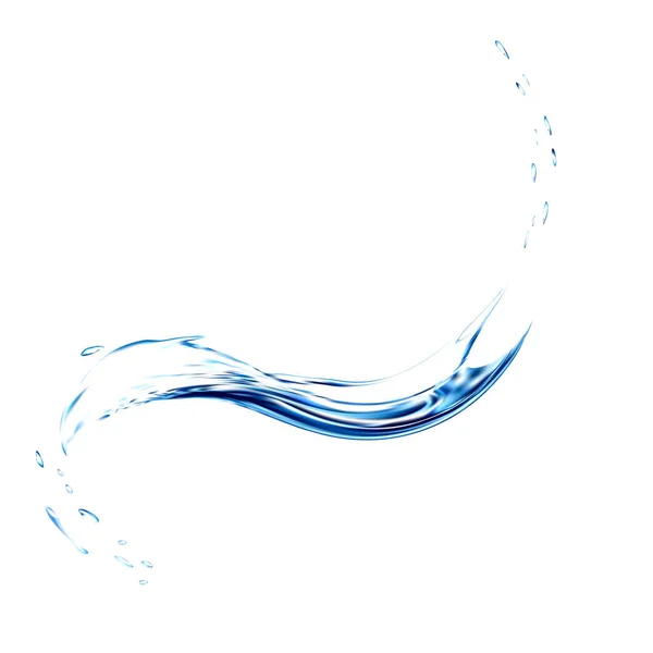 Blauw water splash. Spuiten met druppels geïsoleerd. 3D illustratie vector. Aqua spatten oppervlakte achtergrond gemaakt met Verloopnet gereedschap. — Stockvector