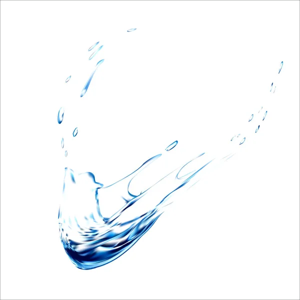 青い水のスプラッシュ。分離の滴をスプレーします。3 d イラスト。アクアはグラデーション メッシュ ツールで作成された表面の背景をはねかけます。スパッシュを水します。水面。水のベクトル。watre スプラッシュ. — ストックベクタ