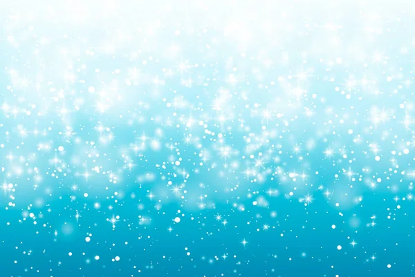 Falling snow on a blue background. Vector illustration 10 EPS. Abstract white glitter snowflake background. Vector magic Christmas eve snowfall. — Stock Vector