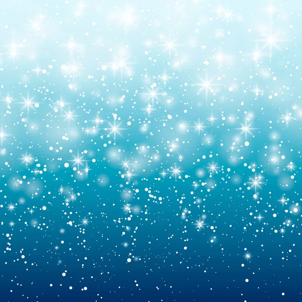 青色の背景に降る雪は。ベクトル イラスト 10 Eps。抽象的な白いキラキラ雪の結晶の背景。ベクトル マジック クリスマス前夜の降雪. — ストックベクタ