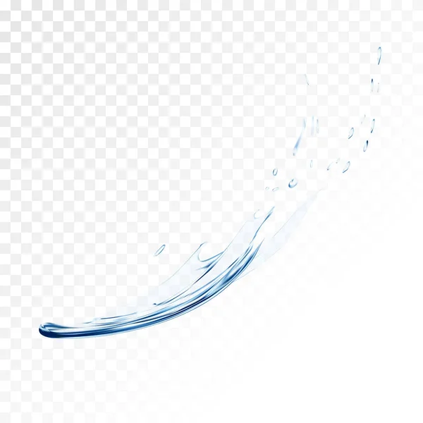 Μπλε νερό παφλασμών διάνυσμα απομονώνονται σε διαφανές φόντο. μπλε ρεαλιστική aqua ψεκασμού με σταγόνες. 3D απεικόνιση. Ημιδιαφανές υγρό επιφάνεια σκηνικό δημιουργήθηκε με το εργαλείο δικτυώματος ντεγκραντέ. — Διανυσματικό Αρχείο