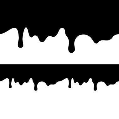 Siyah boya izole üzerinde beyaz arka plan damlama. düz koyu yağ görüntü ve alt tepesinden düşüyor. sorunsuz doku vektör. Leke.