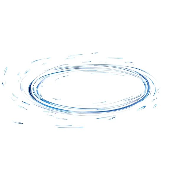 Water splash circle with drops from top view isolated on white. 3d illustration vector created with gradient mesh. blue aqua surface swirl background. — Stock Vector