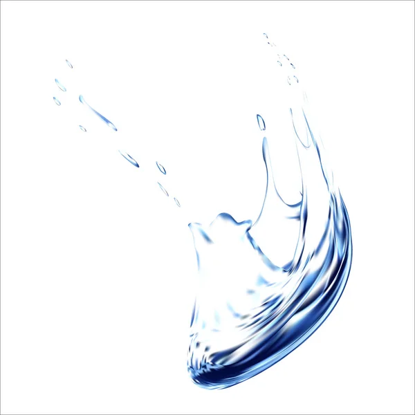 Un goccio d'acqua blu. Spruzzare con gocce isolate. vettore illustrazione 3d. Sfondo superficie spruzzatura aqua creato con strumento maglia gradiente . — Vettoriale Stock