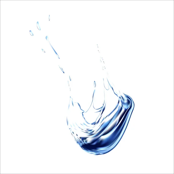 Blaues Wasser plätschert. Spray mit isolierten Tropfen. 3D Illustrationsvektor. Aqua-Spritzfläche Hintergrund erstellt mit Gradientennetz-Werkzeug. — Stockvektor