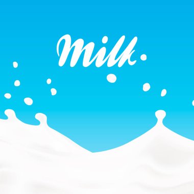 Süt sıçrama vektör çizim arka plan. 3D çizim.