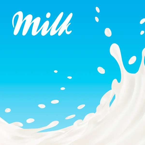 Milk splash vector ilustração fundo. ilustração 3d . — Vetor de Stock