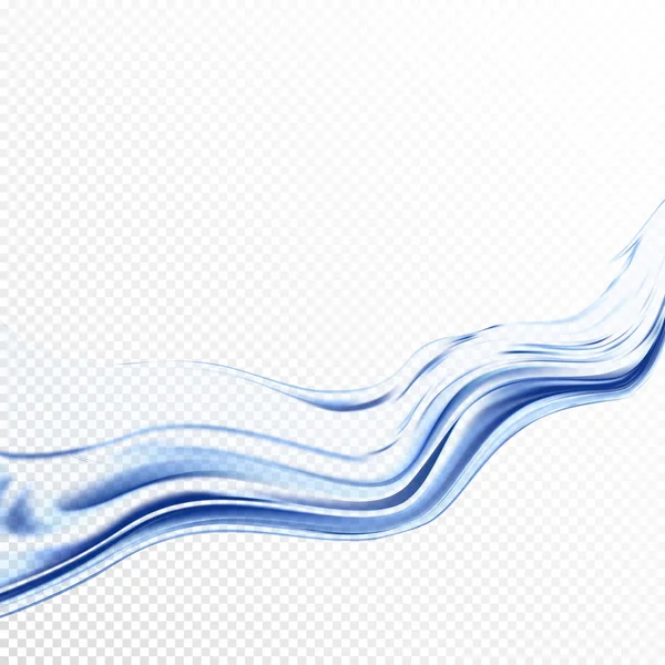 A água transparente espirra com gotas. onda aquática realista isolada em fundo transparente. Ilustração vetorial 3d — Vetor de Stock