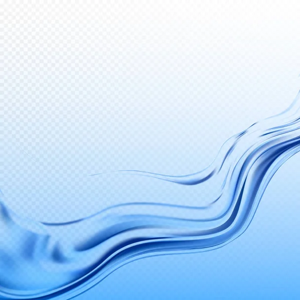 Salpicaduras de agua transparentes con gotas. ola acuática realista aislada sobre fondo transparente. Ilustración vectorial 3d — Vector de stock