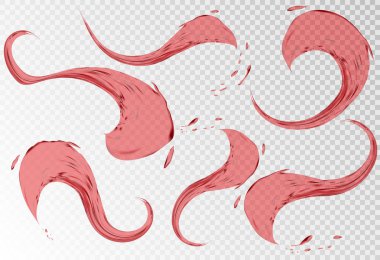 Kırmızı şarap dökme izole üzerinde şeffaf arka plan su sıçramalarına. Gerçekçi sıvı damla degrade kafes tarafından oluşturulan ile. Koyu kırmızı şarap cabernet veya merlot gibi. vektör 3d çizim