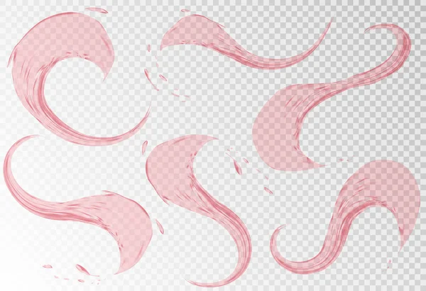 Kırmızı şarap dökme izole üzerinde şeffaf arka plan su sıçramalarına. Gerçekçi sıvı damla degrade kafes tarafından oluşturulan ile. Koyu kırmızı şarap cabernet veya merlot gibi. vektör 3d çizim