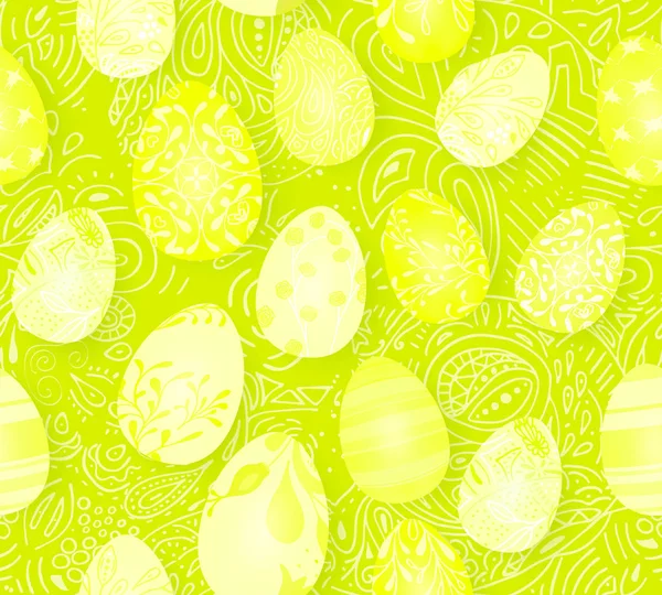 Feliz Pascua. Patrón de huevos de Pascua sin costuras con diferente textura. 3d renderizar ilustración vectorial realista. Diseño de vacaciones de primavera . — Vector de stock