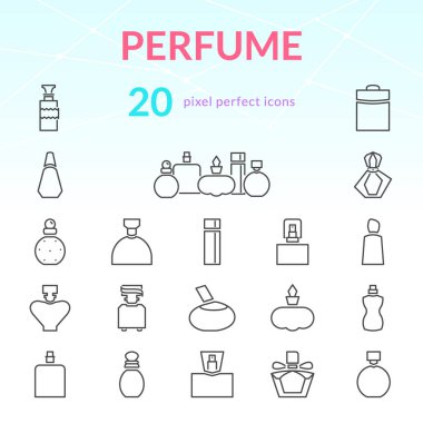 Parfüm satır Icon set