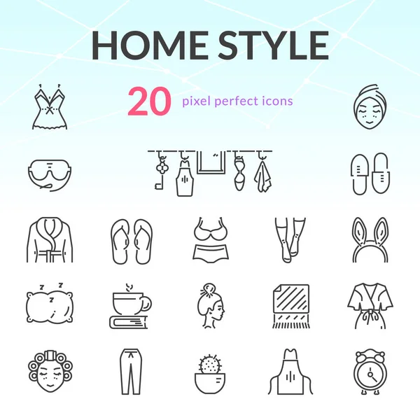 Ev tarzı çizgi Icon set