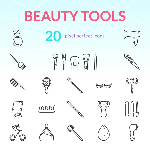 Güzellik araçlar Icon set hattı