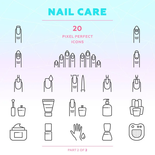 Nail care icon set. Part 2 — Stock Vector