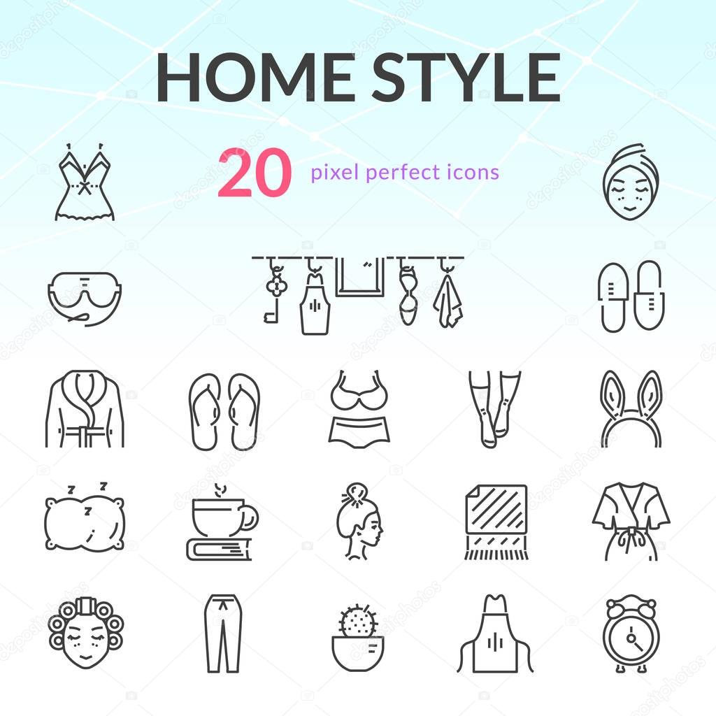 Home style line icon set
