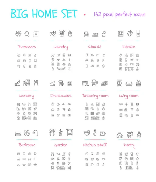 Büyük ev hat Icon set