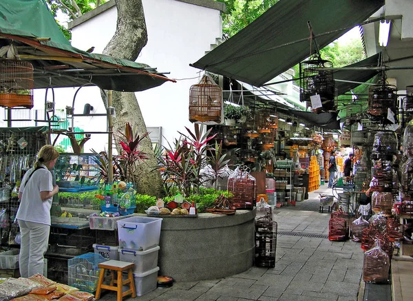 Mercato degli uccelli a Hong Kong — Foto Stock