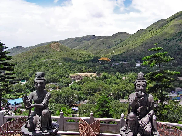 View over the Ngong Ping Plateau on the island of Lantau in Hong Kong