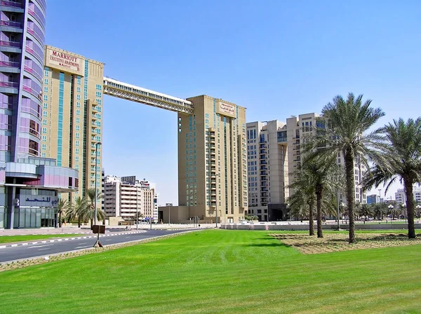 Modern high-rise buildings of the Marriott Executive Apartments Dubai Creek Royalty Free Stock Images