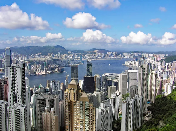 从太平山顶上眺望香港城市 — 图库照片