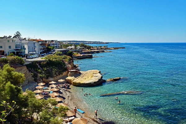 Beach Hersonissos Yunanistan'da Girit Adası üzerinde