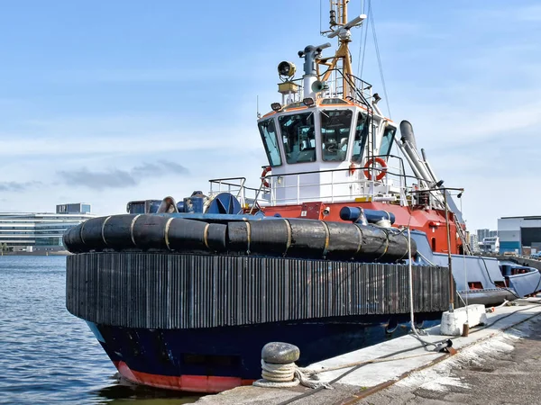 Rebocador Porto Aarhus Dinamarca — Fotografia de Stock