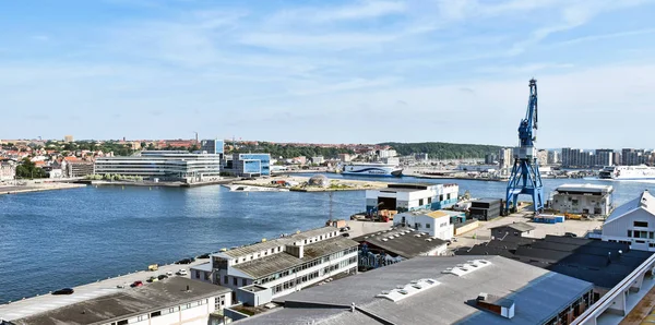 Aarhus Denmark July 2017 Panorama Port Aarhus Denmark Ferry Shipping — Stockfoto