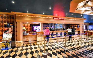 North Sea - July 19, 2017: Guests at the reception on board the cruise ship Costa Favolosa of the shipping company Costa Cruises