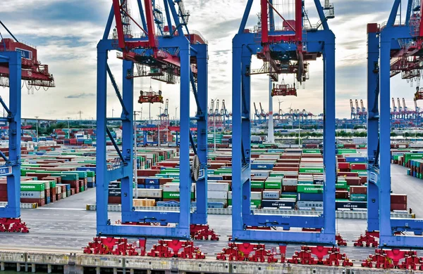 Hamburg Germany August 2018 Containers Terminal Steinwerder Port Hamburg — Stockfoto