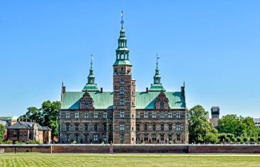 Kopenhag, Danimarka 15 Temmuz 2017: Danimarka 'nın başkenti Kopenhag' daki Rosenborg Kalesi 
