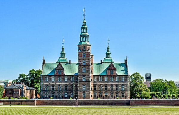 Copenhagen, Denmark  July 15, 2017: Rosenborg Castle in the Danish capital Copenhagen 