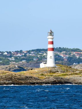 Deniz feneri Oksy fyr Kristiansand Norveç'te Güney