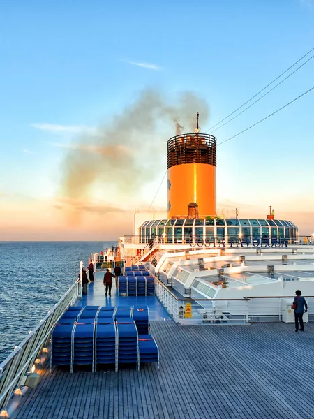 Baltic Sea Germany July 2017 View Outer Deck Cruise Ship — Stock Photo, Image