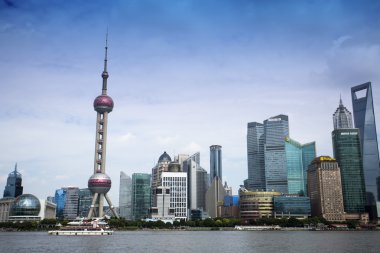 güzel gece karanlığında shanghai pudong manzarası