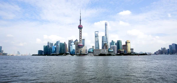 Krásná Šanghaj pudong panoramatu v soumraku — Stock fotografie