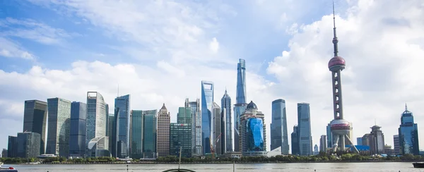 Krásná Šanghaj pudong panoramatu v soumraku — Stock fotografie