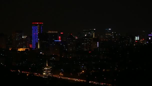 Hangzhou modern şehir manzarası ve ofis binaları — Stok video