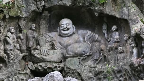 El Buda risueño del templo de Li Ying — Vídeo de stock
