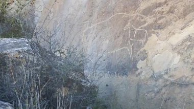 Tarihi petrographs. Oymalar geri kalma 10 000 Bc, Qobustan, Azerbaycan.