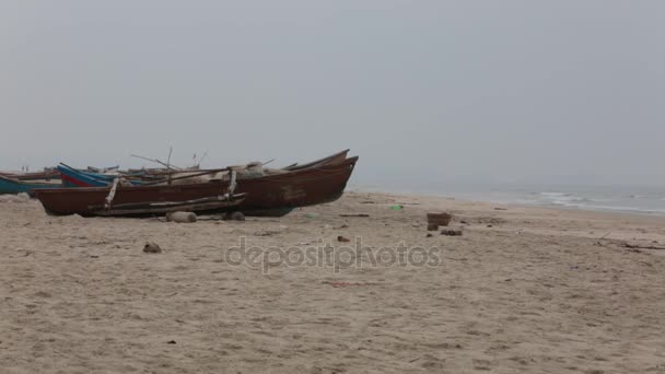 Fiskare Båt Stranden Goa — Stockvideo